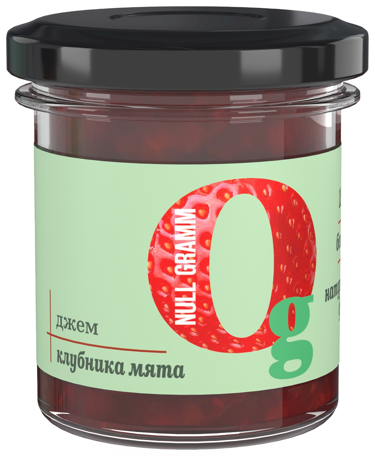 Джем НОЛЬ ГРАММ клубника-мята ст/б 240г