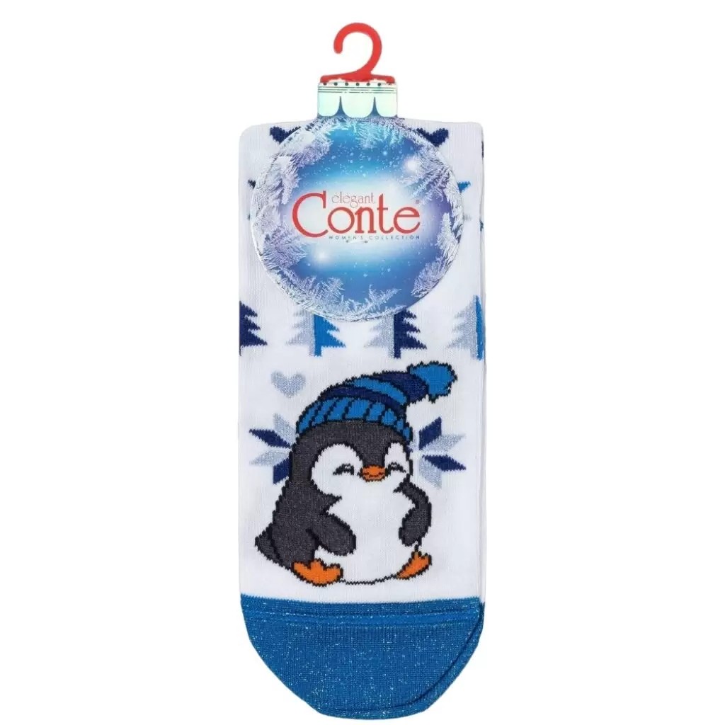 Носки женские КОНТЕ Элегант белые с люрексом  р.23-25 арт.953