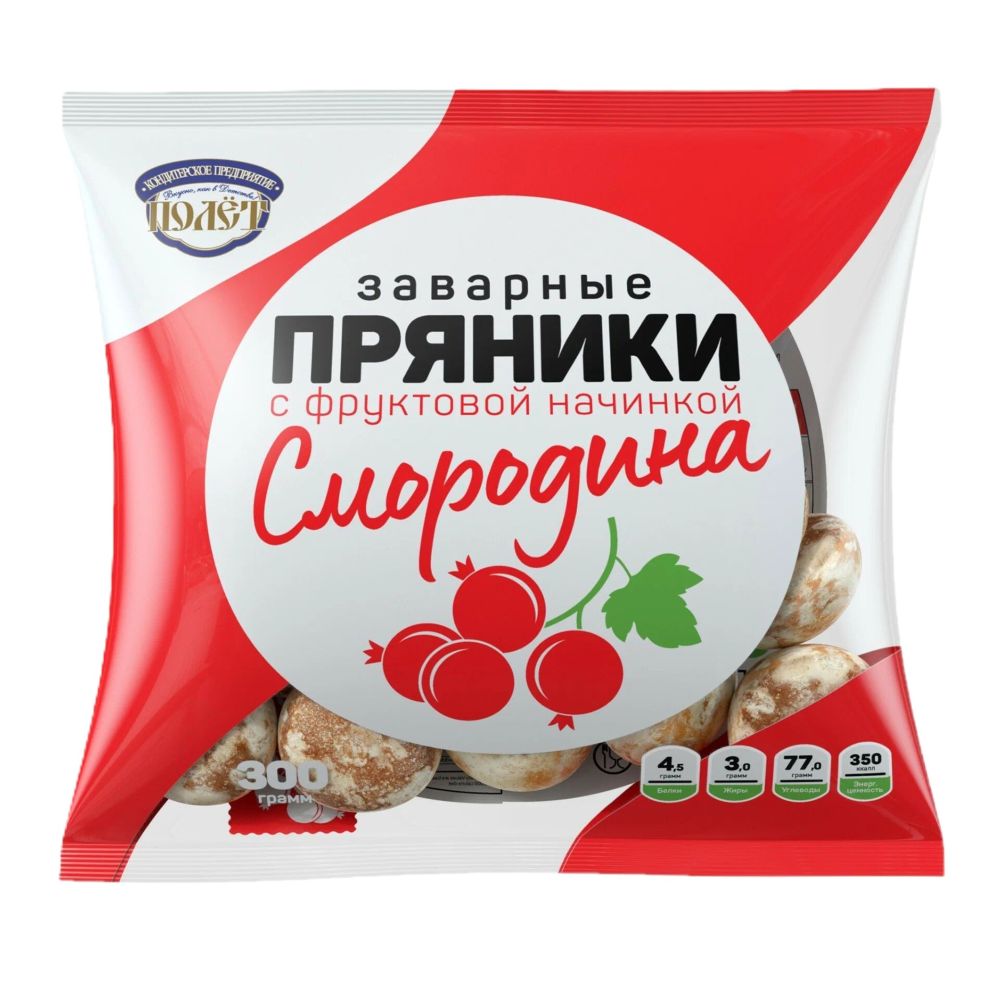 Пряники ПОЛЕТ Смородина 300г