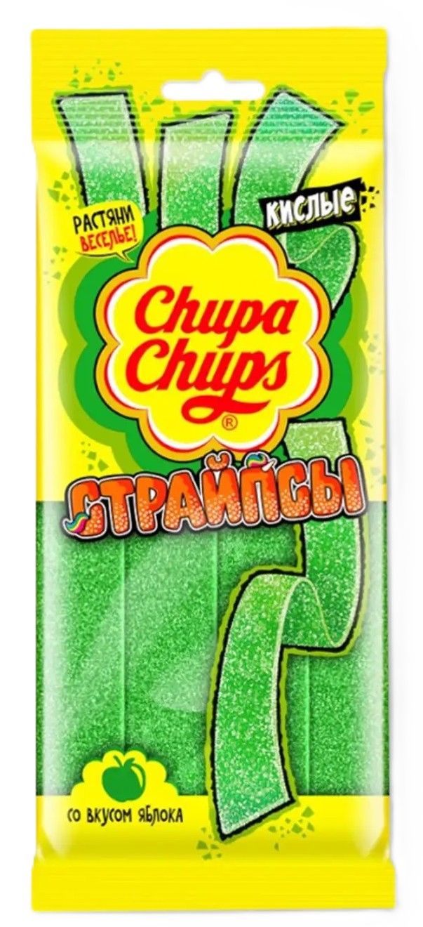 Жевательный мармелад ЧУПА ЧУПС Страйпсы со вкусом яблока 120г