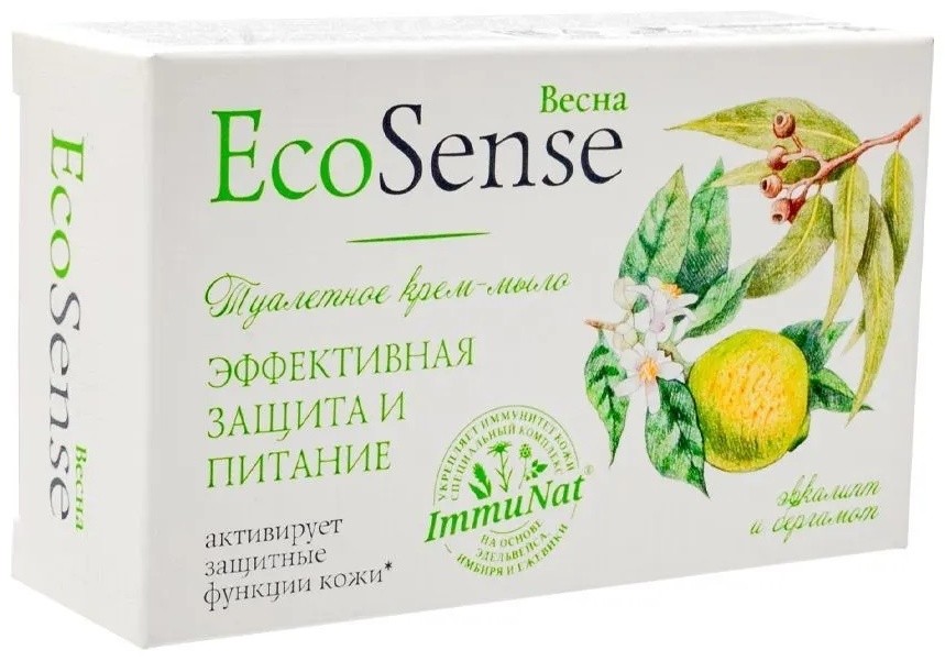 Крем-мыло туалетное ВЕСНА Экосенс эвкалипт и бергамот 90г