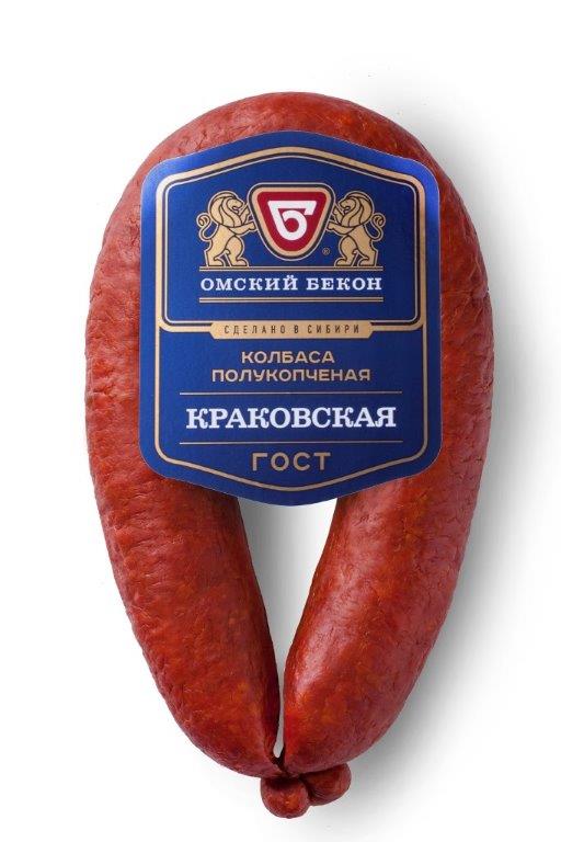 Колбаса ОМСКИЙ БЕКОН Краковская п/к 380г