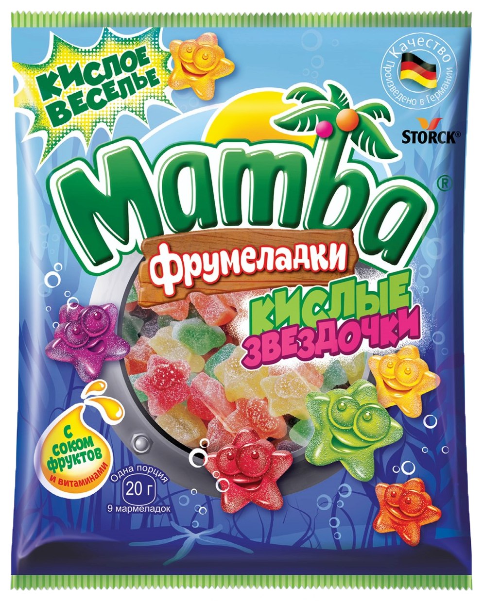 Жевательный мармелад МАМБА Фрумеладки кислые звездочки 70г