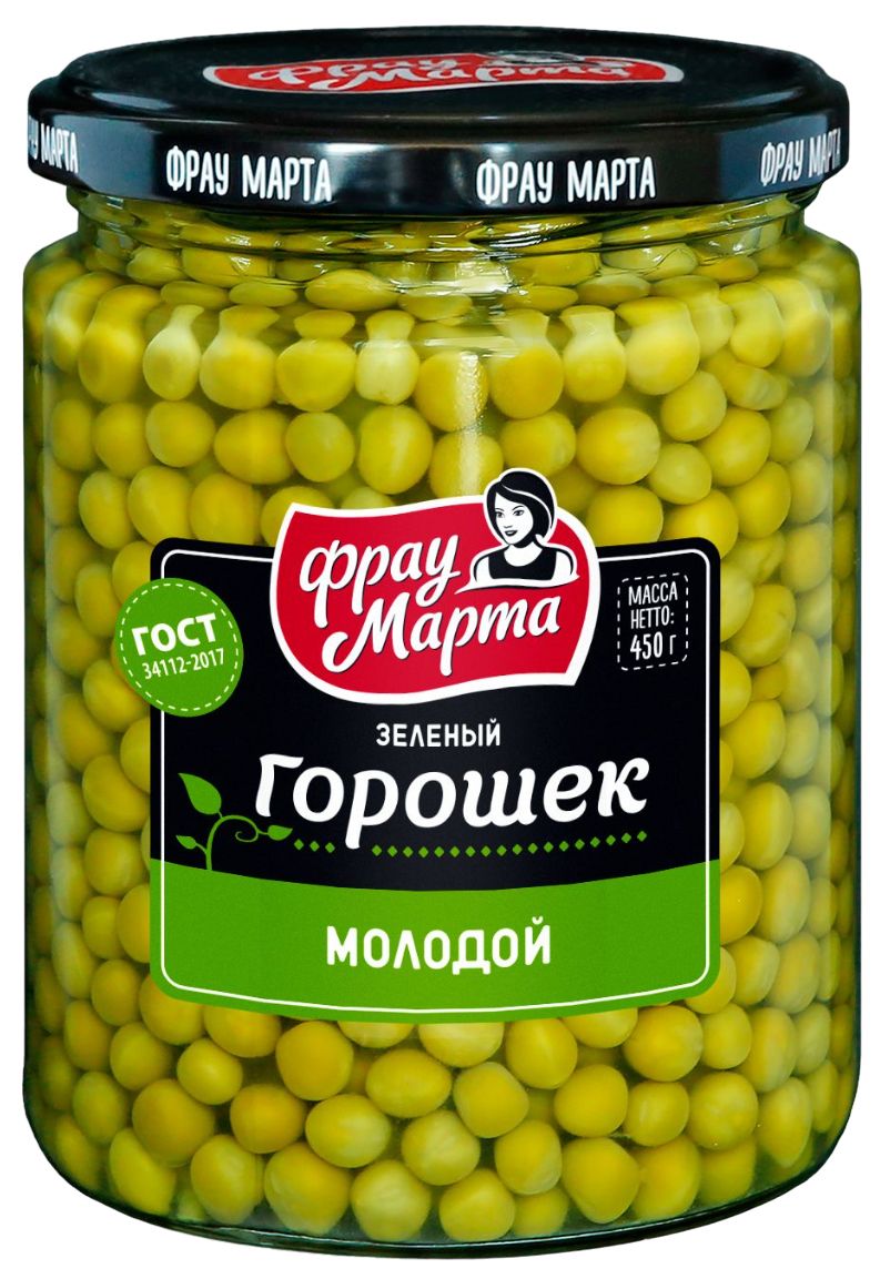 Горошек ФРАУ МАРТА зеленый молодой ст/б 450г