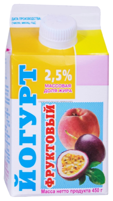 Йогурт ИРМЕНЬ питьевой фруктовый персик маракуйя бзмж 2.5% 450г
