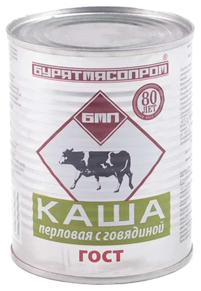 Каша БУРЯТМЯСПРОМ Перловка с говядиной ГОСТ ж/б 340г