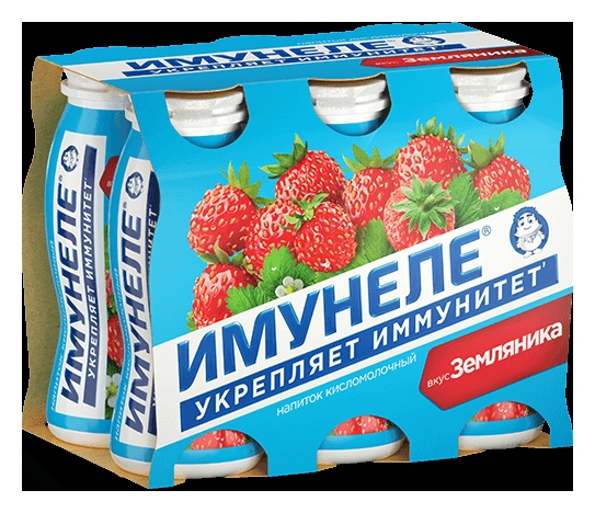 Кисломолочный напиток ИМУНЕЛЕ земляника бзмж 1.2% 100г