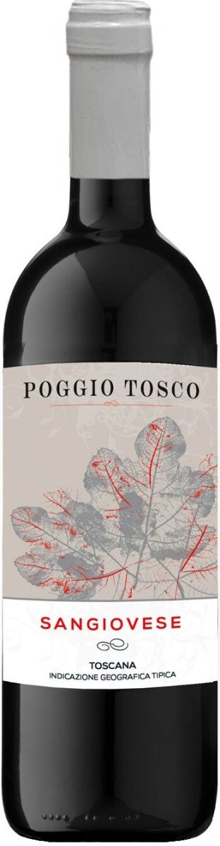 Вино ПОДЖИО ТОСКА Санджовезе красное сух 12.5% ст/б 0.75л