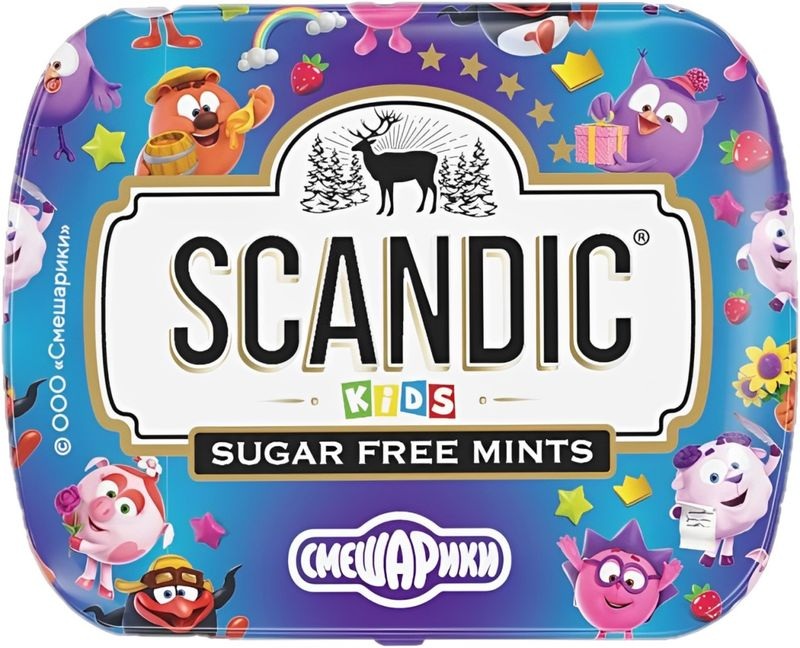 Конфеты СКАНДИК Смешарики Тутти-фрутти без сахара 14г