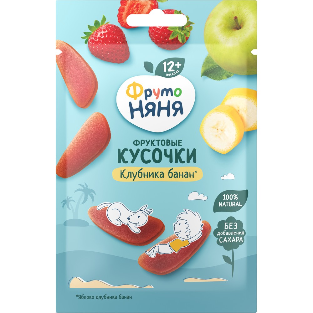Фруктовые кусочки ФРУТОНЯНЯ яблоко клубника банан м/у 15г