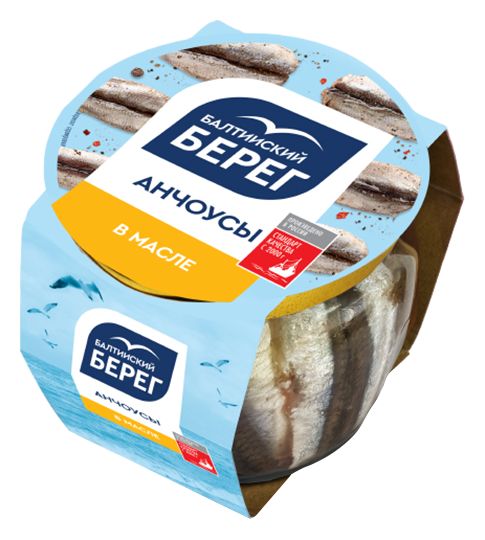 Анчоус БАЛТИЙСКИЙ БЕРЕГ Балтийская килька п/п ст/б 145г