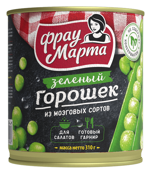Горошек ФРАУ МАРТА зеленый ж/б 310г
