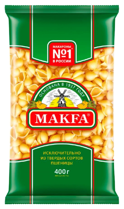 Мак.изделия МАКФА Ракушки м/у 400г