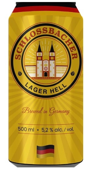 Пиво ШЛОССБАХЕР Лагер Хелль светлое пастер 4.9% ж/б 0.5л