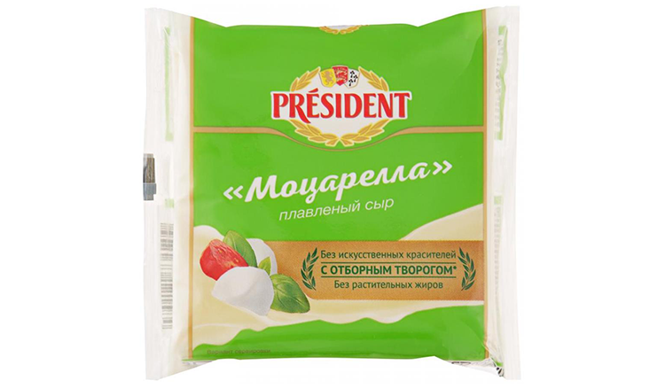 Сыр плавленый ПРЕЗИДЕНТ Моцарелла бзмж 45% 150г