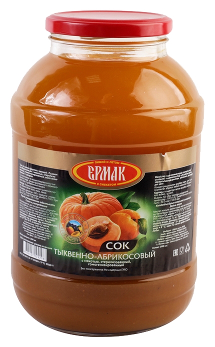 Сок ЕРМАК персик с мякотью ст/б 2л