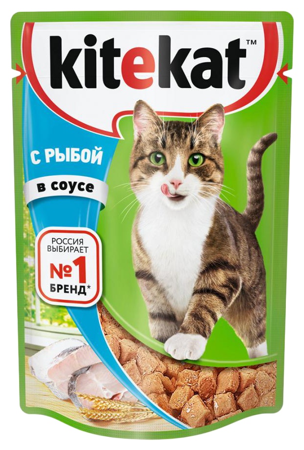 Корм для кошек КИТЕКЕТ с рыбой в соусе 85г