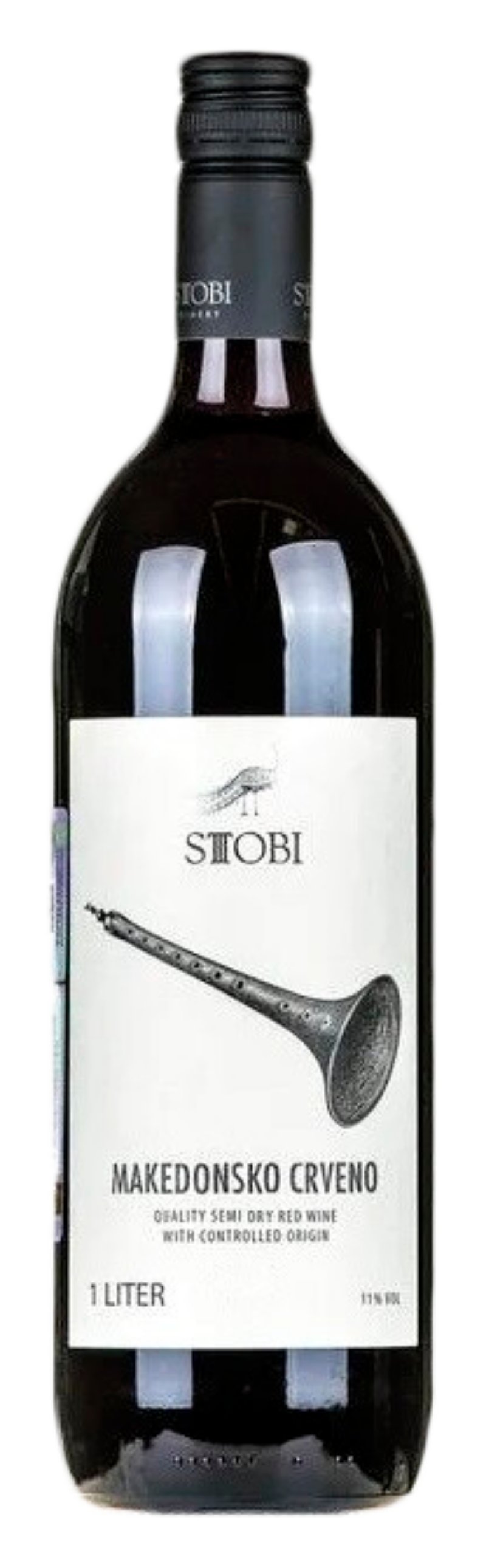 Вино СТОБИ Македонское красное п/сух 11% ст/б 1л