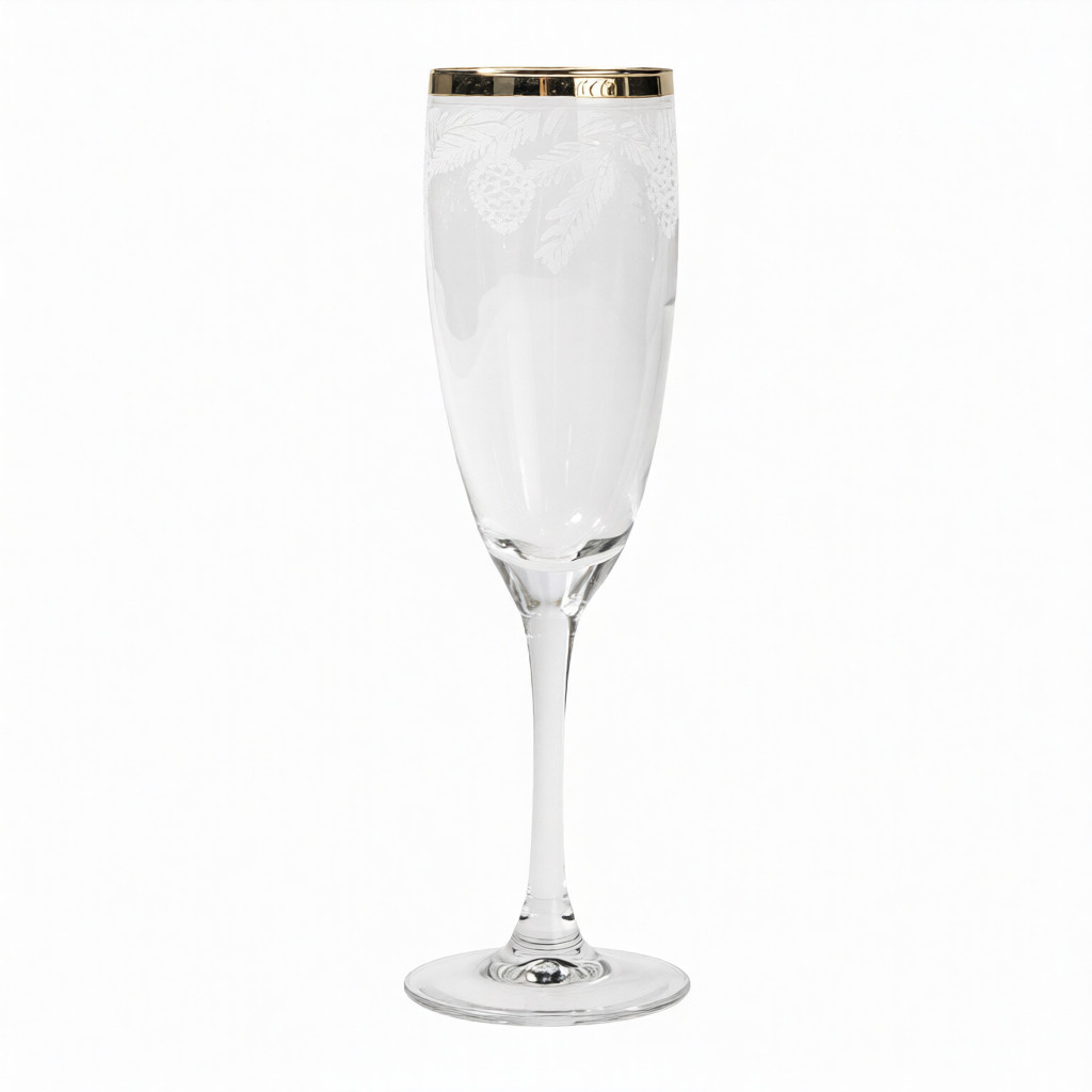 Набор бокалов Зимний лес для шампанского с узором 2шт арт.536535