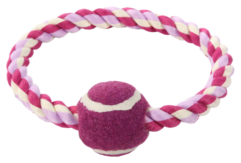 Игрушка для собак ТРИОЛ Mини Догс Веревка кольцо мяч для мелких пород 120мм