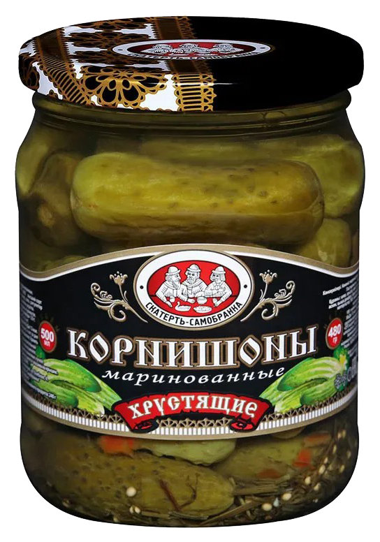 Огурцы СКАТЕРТЬ-САМОБРАНКА корнишоны 3-6см ст/б 500мл