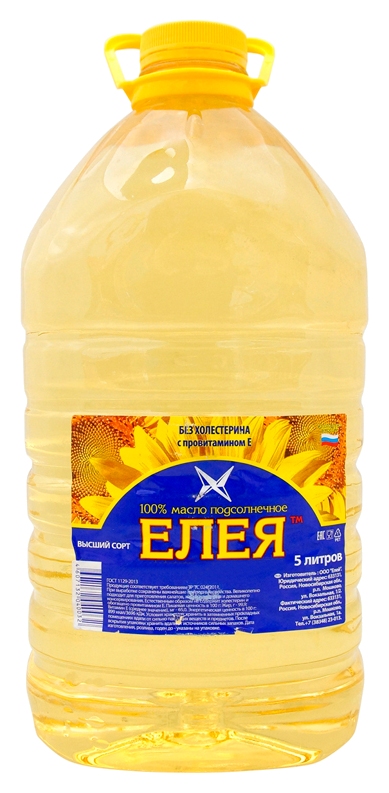 Масло подсолнечное ЕЛЕЯ нерафинированное пэт 5л