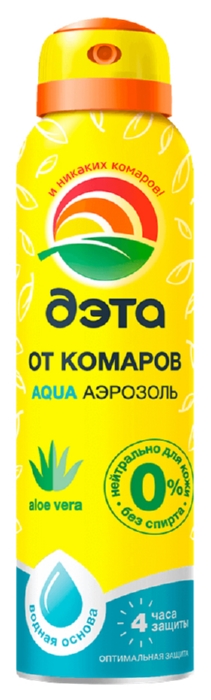Аэрозоль ДЭТА Аква с алоэ вера от комаров 150мл