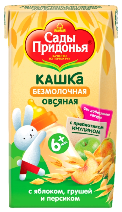 Кашка САДЫ ПРИДОНЬЯ овсяная яблоко груша персик т/пак 125г