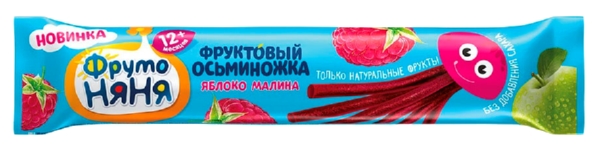 Фруктовые кусочки ФРУТОНЯНЯ Осьминожки яблоко малина м/у 16г