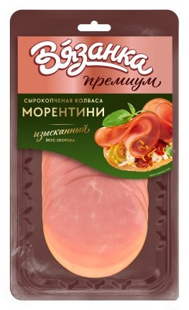 Колбаса ВЯЗАНКА Морентини нарезка с/к 60г