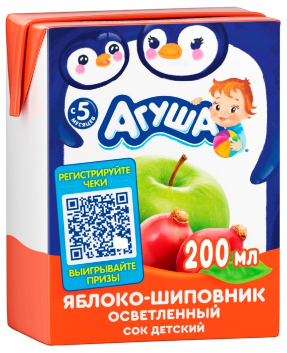 Сок АГУША яблоко шиповник 200мл