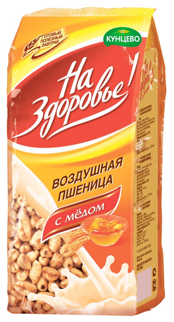Хлопья НА ЗДОРОВЬЕ! воздушная пшеница мед м/у 175г