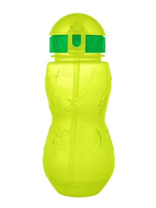 Бутылка МИЛОТА Фрукты зеленая с трубочкой 400мл арт.БКА-467-02