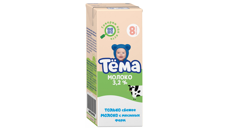 Молоко ТЕМА Детское стерилизованное бзмж 3.2% т/пак 200мл