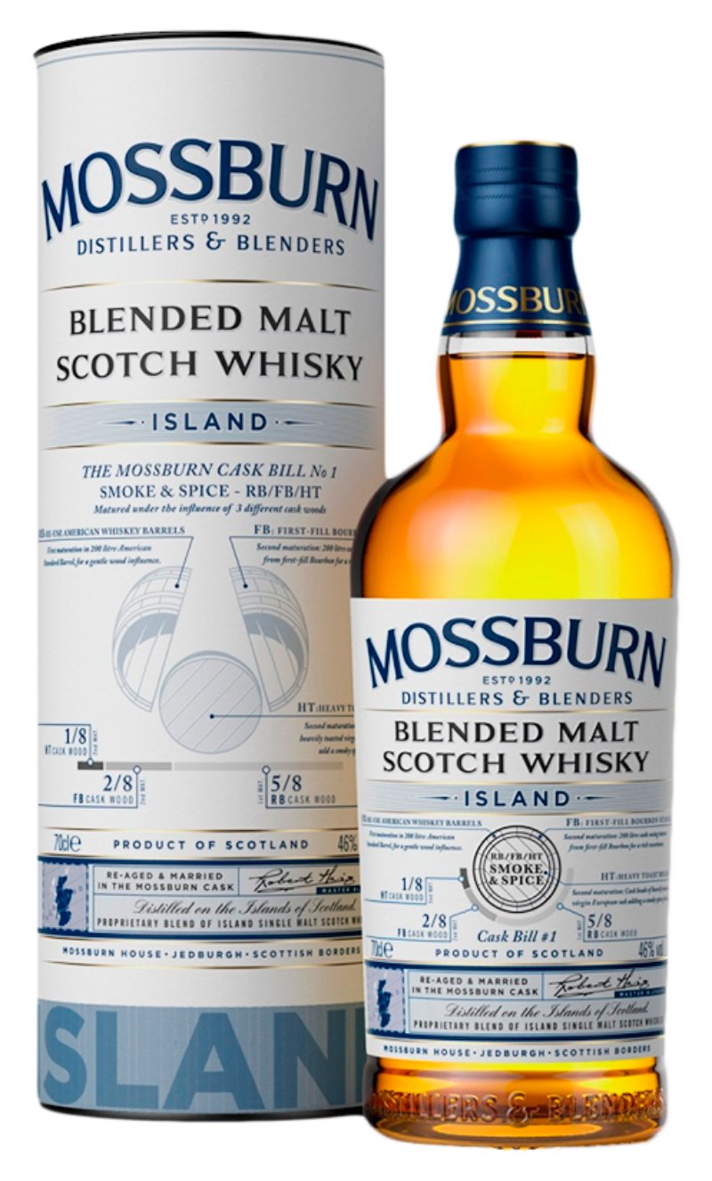 Виски МОССБЕРН Блендед Молт Скотч Айленд 3 года 46% ПК 0.7л