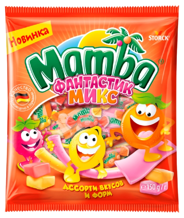 Жевательные конфеты МАМБА Фантастик микс 150г