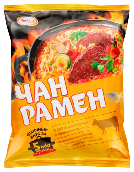 Лапша б/п ДОШИРАК Чан Рамен с корейскими приправами 120г
