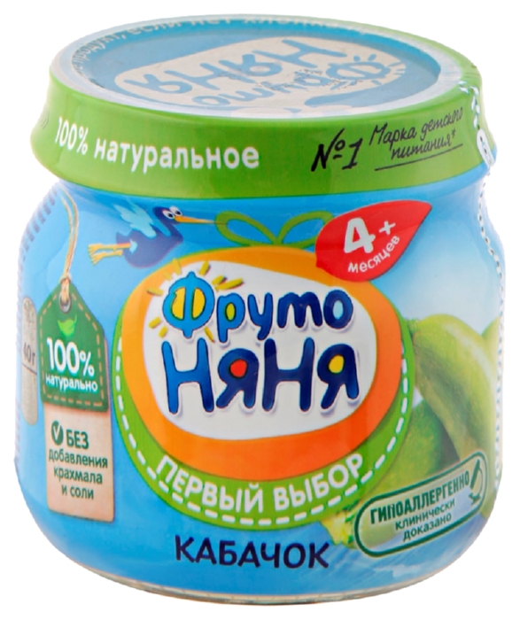 Пюре ФРУТОНЯНЯ натуральное из кабачков ст/б 80г