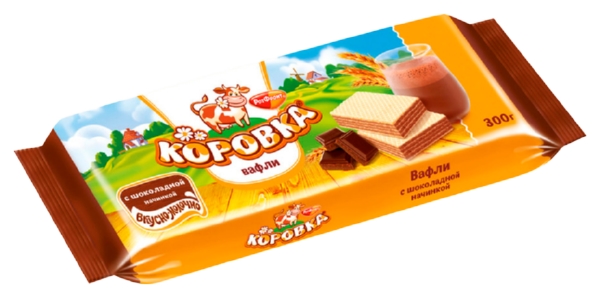 Вафли КОРОВКА с шоколадной начинкой 300г