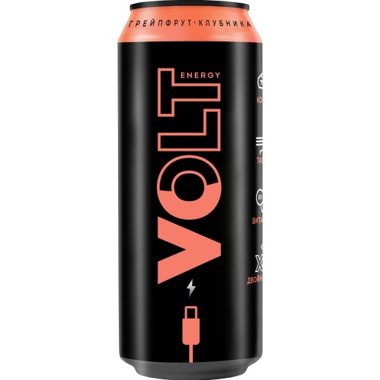 Энергетический напиток ЭНЕРГИЯ ВОЛЬТА грейпфрут клубника ж/б 0.45л