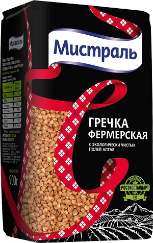 Гречневая крупа МИСТРАЛЬ Фермерская м/у 900г