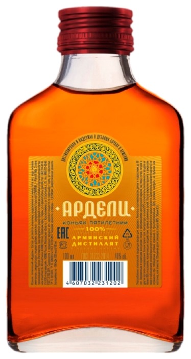 Коньяк АРДЕЛИ 5 лет 40% ст/б 0.1л