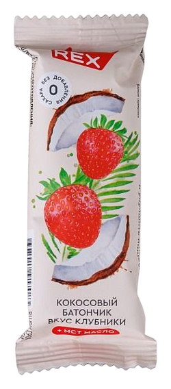 Батончик ПРОТЕИН РЕКС кокосовый со вкусом клубники 40г