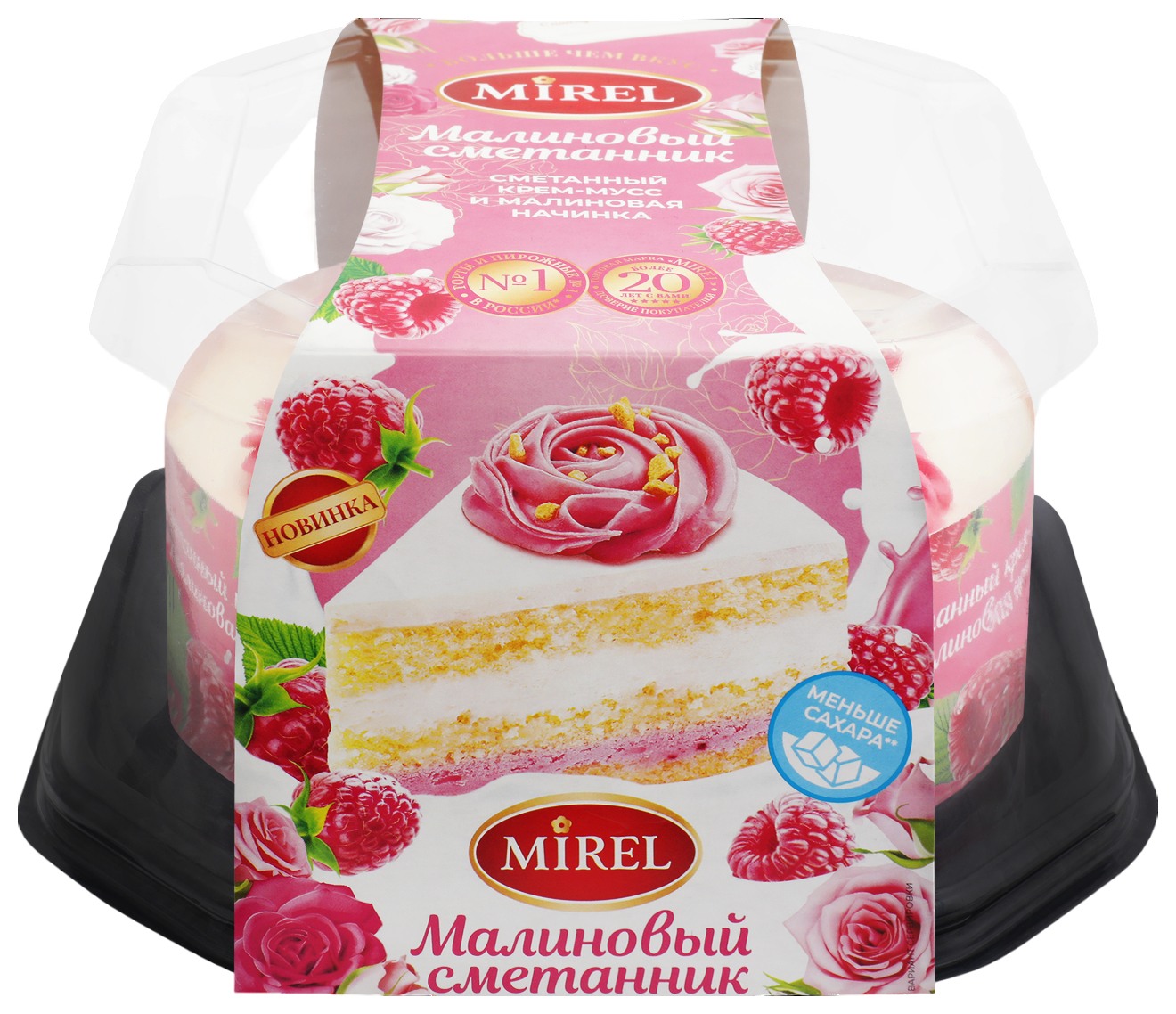Торт МИРЕЛЬ Малиновый сметанник 650г