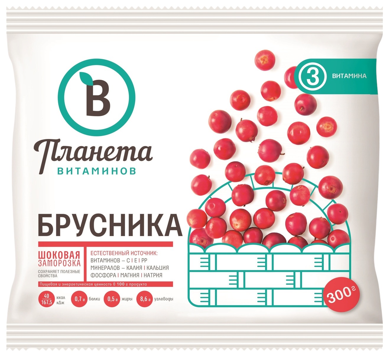 Брусника ПЛАНЕТА ВИТАМИНОВ с/м 250г