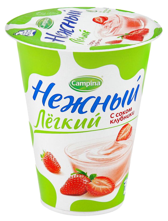 Йогурт КАМПИНА Нежный с соком клубники бзмж 320г