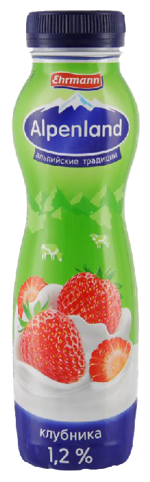 Йогуртовый напиток АЛЬПЕНЛАНД клубника бзмж 1.2% 290г