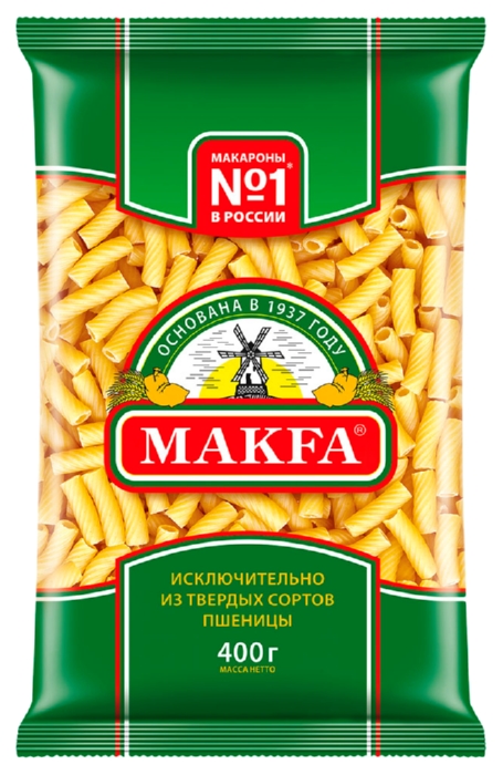 Мак.изделия МАКФА Рожки м/у 400г