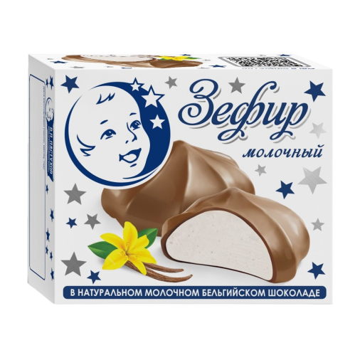 Зефир ПАСТУХОВ с ванилью в молочном бельгийском шоколаде бзмж 60г
