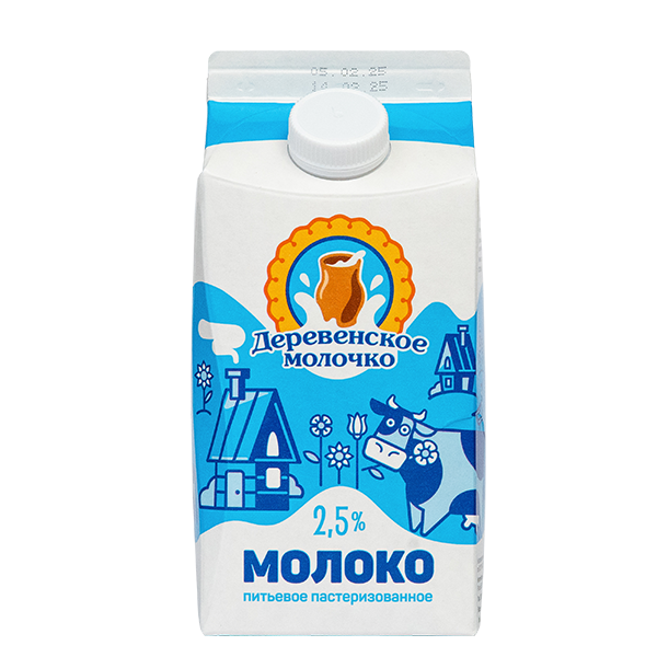 Молоко ДЕРЕВЕНСКОЕ МОЛОЧКО пастер бзмж 2.5% пюр/пак 1400г